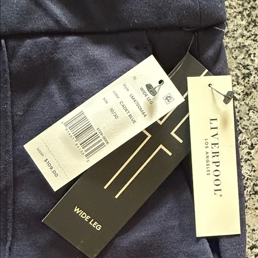 Liverpool pull on Wide leg pants in blue | Sz 10 - Picture 6 of 12